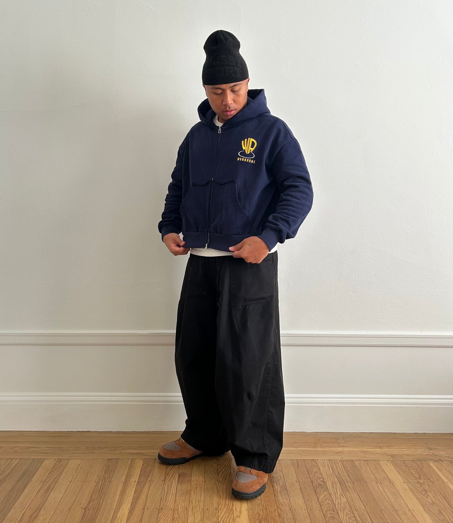 navy blue uniform zip up